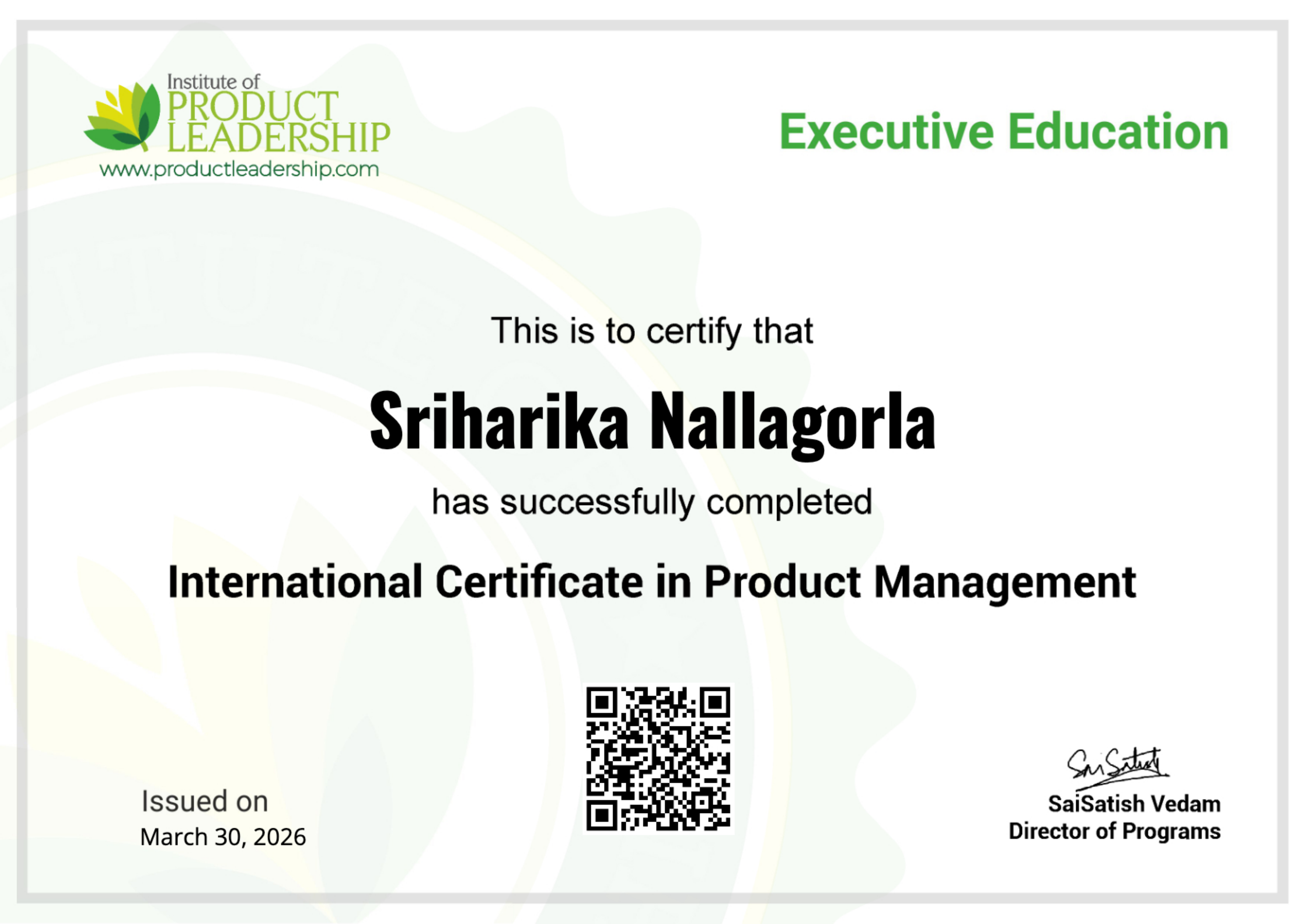 International Certificate in Product Management